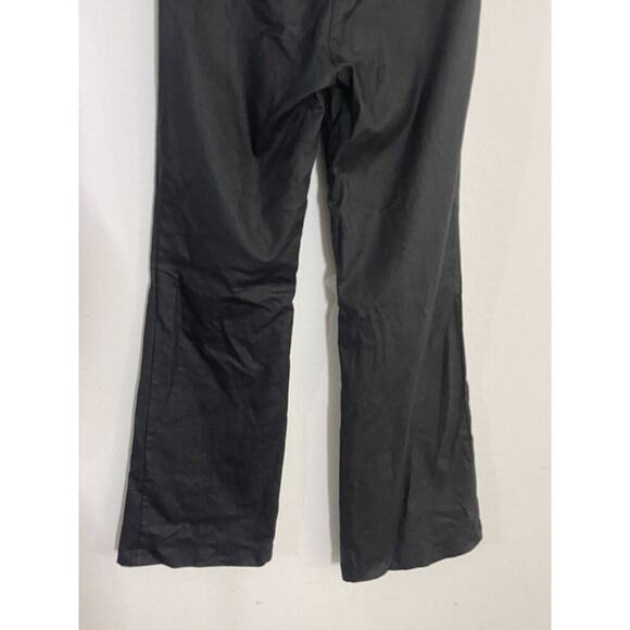 I AM GIA S Pants Black Flare Leg Mid Rise Coated Black Stretch Y2K Style - Picture 8 of 8